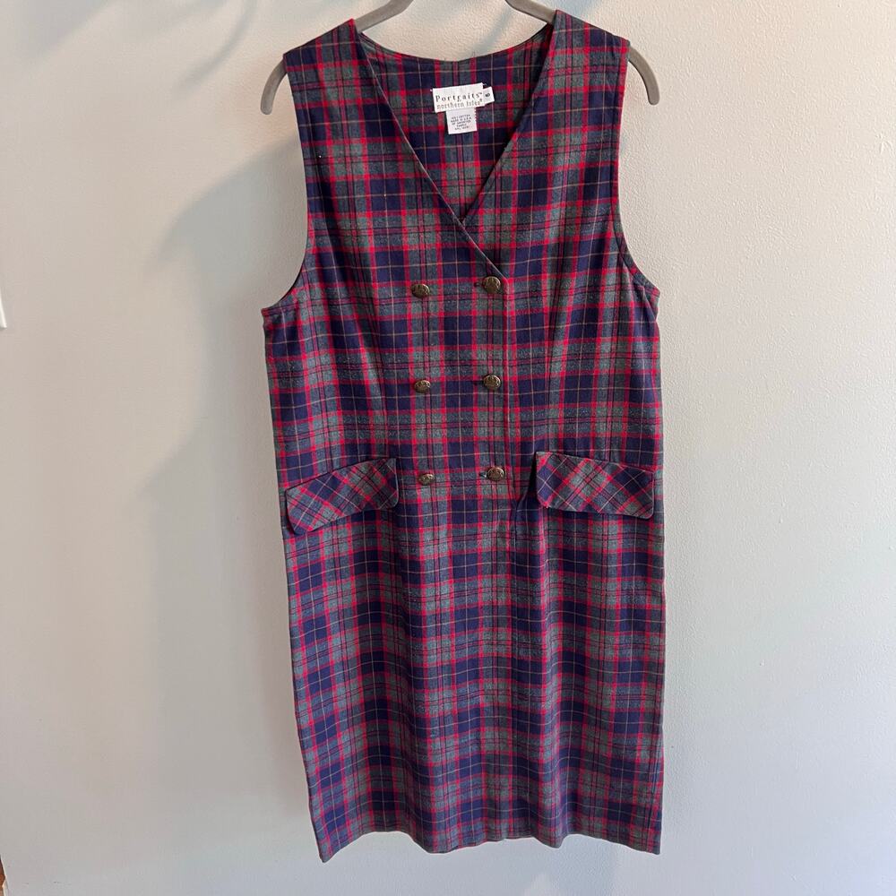 Vintage Portraits by Northern Isles Plaid 100% Cotton Dress Size 6